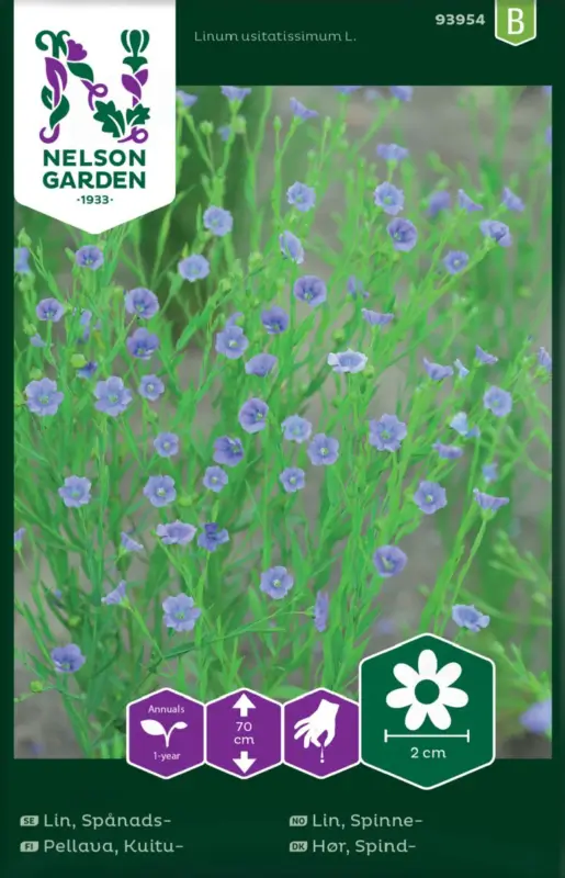 Linum usitatissimum, Lin, Spånads-, blå Begränsad tid