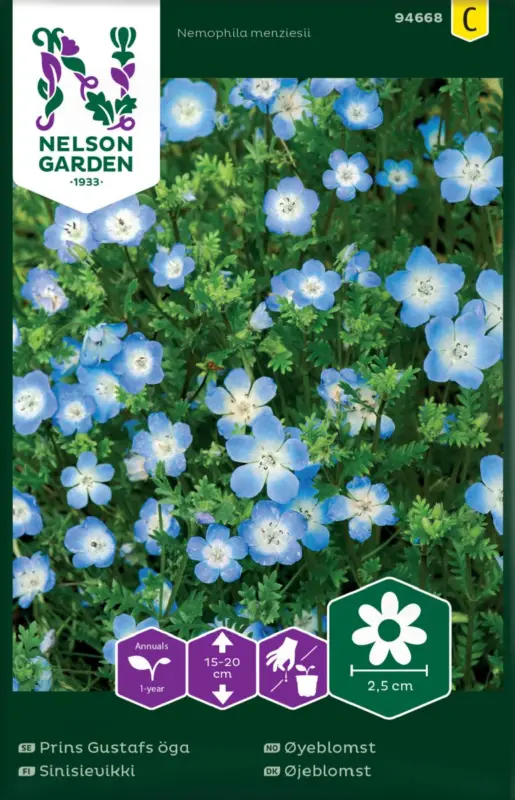 Nemophila menziesii, Prins Gustafs öga Rea