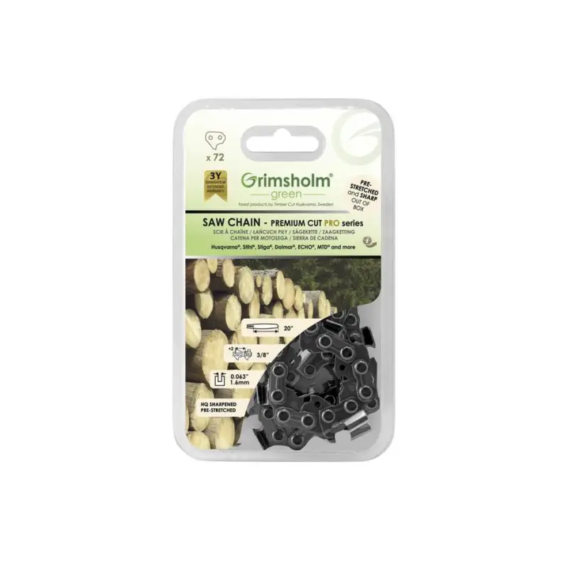 Motorsågskedja Premium Cut Pro, 72 DL, 3/8″, .063″/1.6mm Endast denna vecka