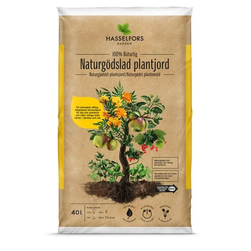 Beställ nu Hasselfors Naturgödslad Plantjord 40L (endast hel pall)
