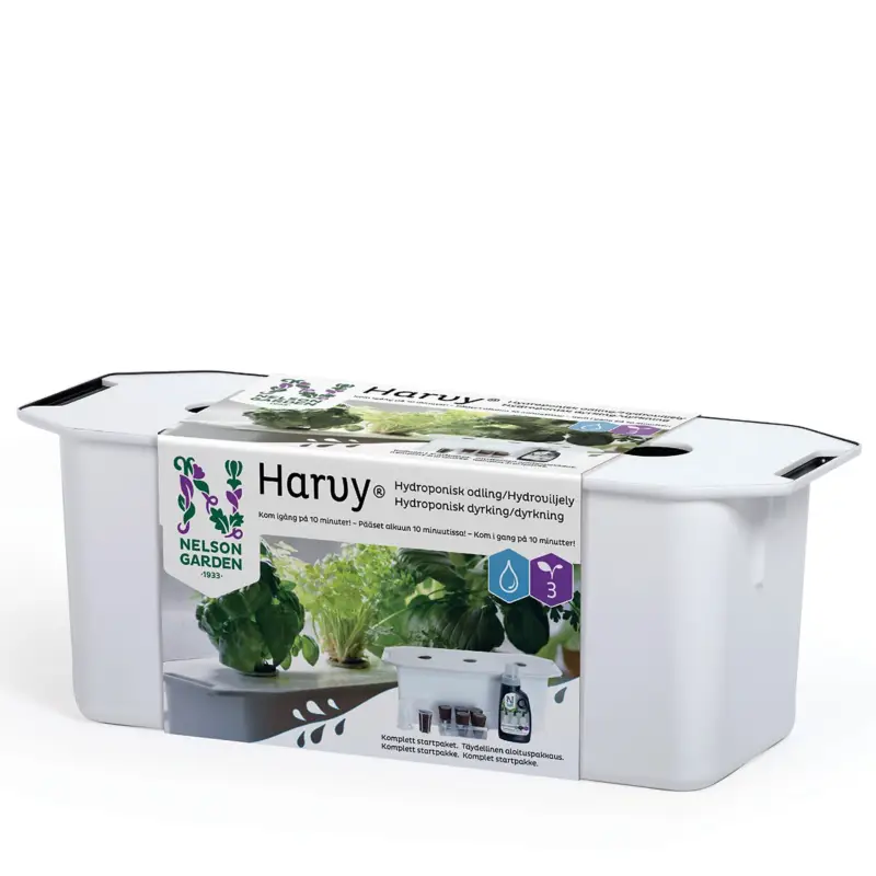 Startpaket hydroponisk odling Harvy3 vit 39cm Expressleverans