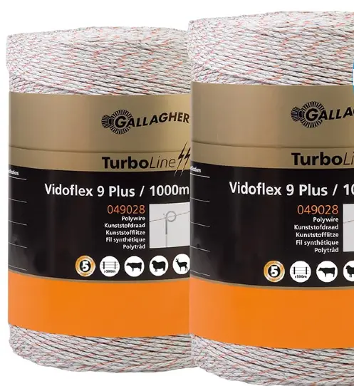 Eltråd Gallagher TurboLine 9 Plus 3 mm Vit 1000 m 2-pack Billigare