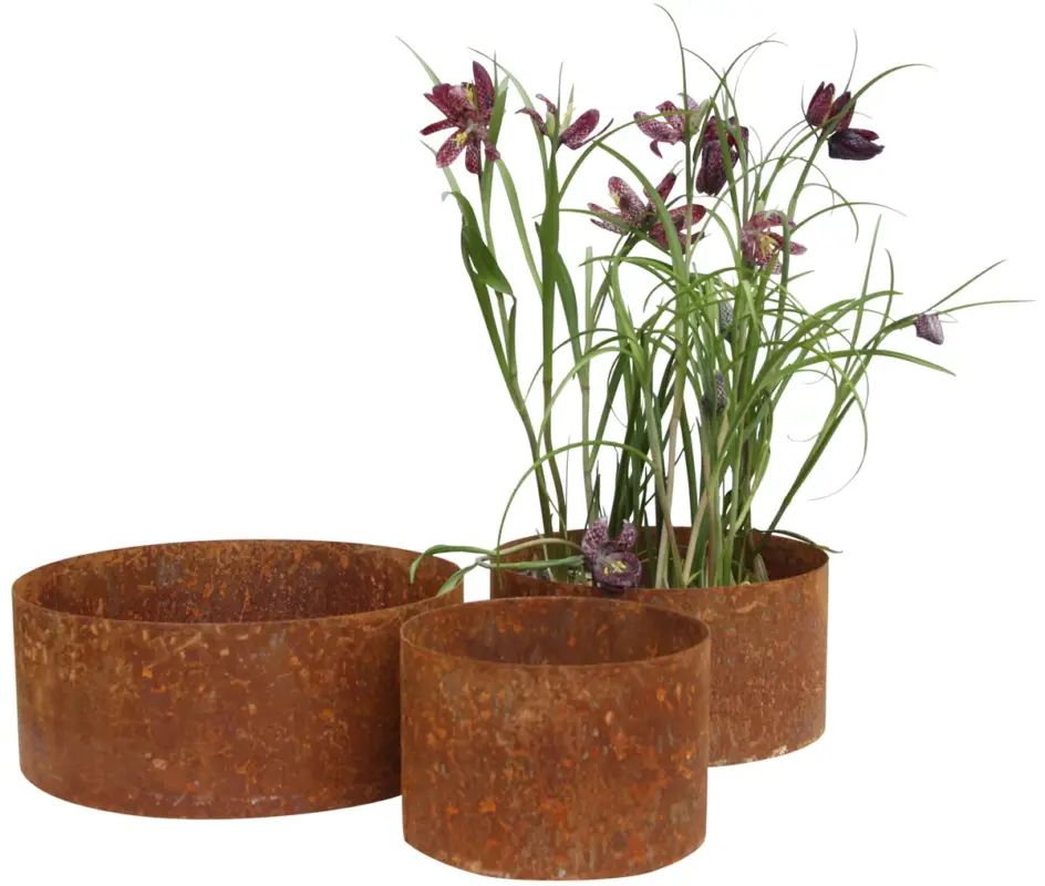 Kruka rund plåt 3-pack Kampanjpris