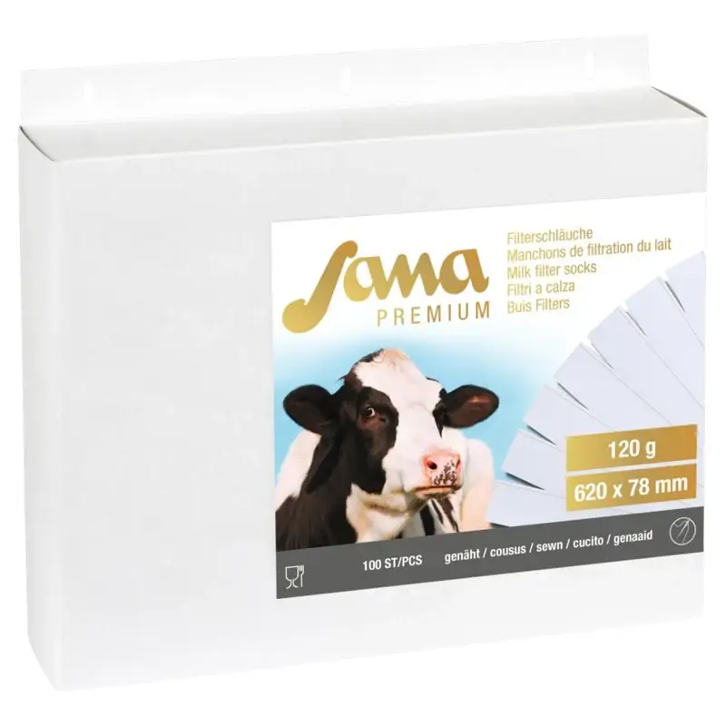 Extra rabatt Mjölkfilter Filterstrumpa Sana Premium 620 x 78 mm 100-pack (120g/mm2)